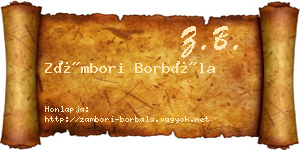 Zámbori Borbála névjegykártya